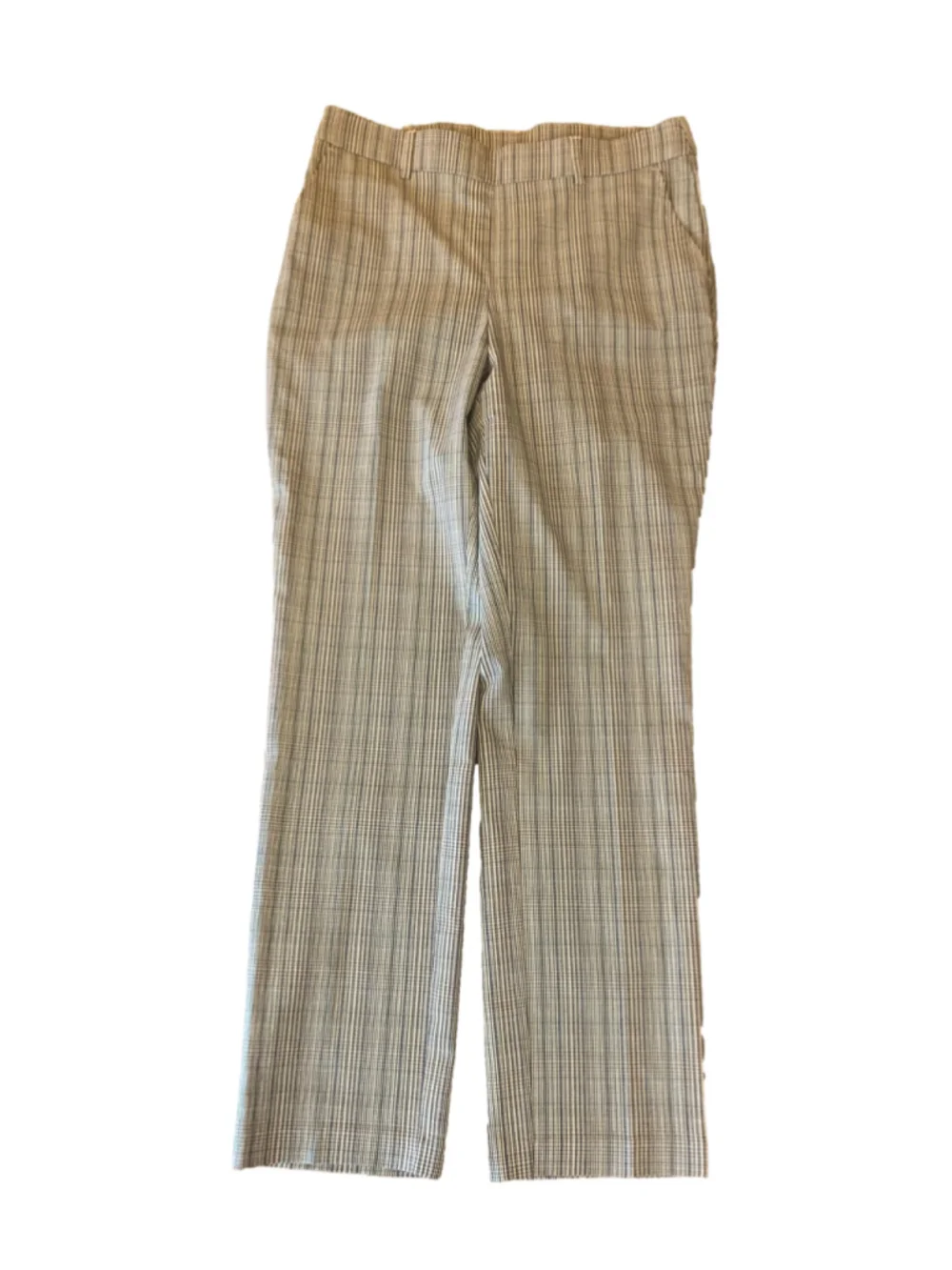 Rafaella NWT Stretch Trousers Size 10 Beige Black Plaid